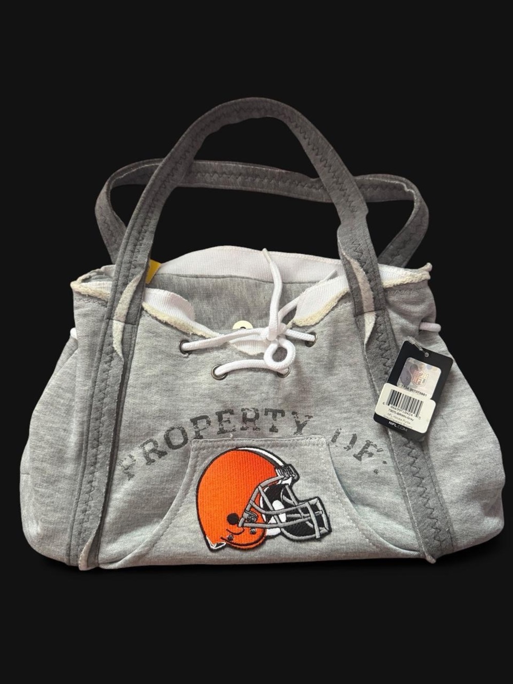 Gray Shoulder Bag with Orange Helmet Patch